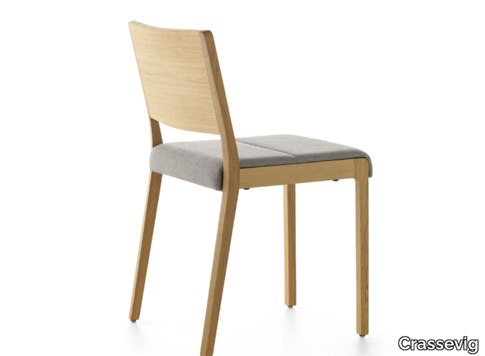 ESSE RS - Upholstered stackable solid wood chair _ Crassevig