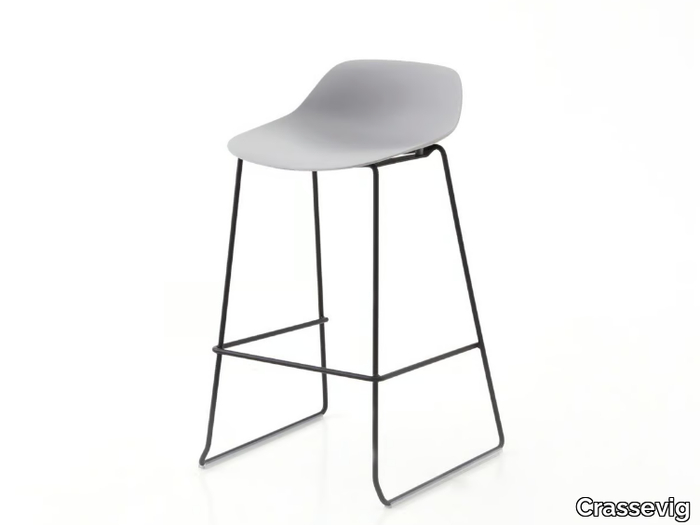 POLA LOW 65/SB - Sled base polypropylene barstool with footrest _ Crassevig