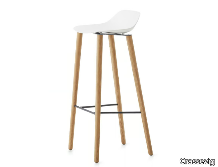 POLA LOW 82/4W - High polypropylene barstool with footrest _ Crassevig