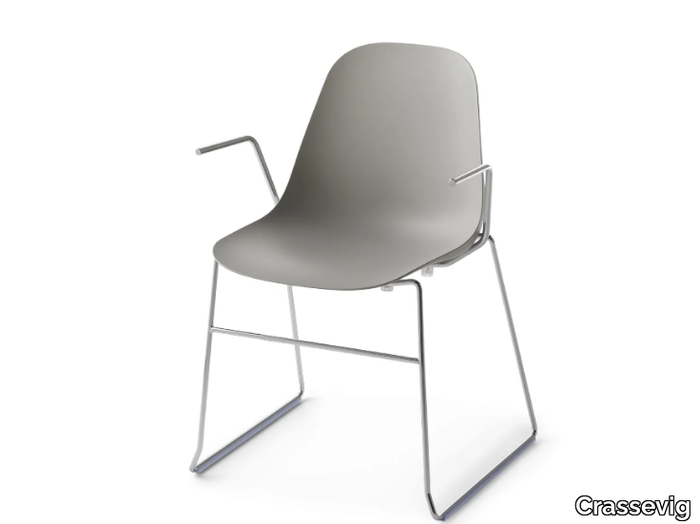 POLA LIGHT P SB - Stackable sled base polypropylene chair _ Crassevig