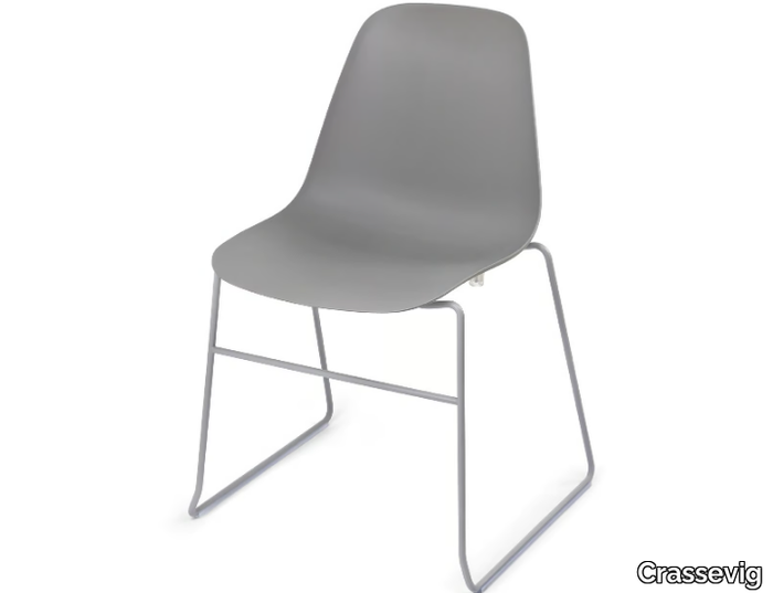 POLA LIGHT R SB - Stackable sled base chair _ Crassevig