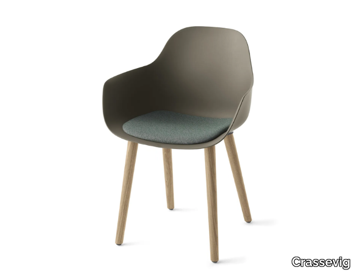 POLA ROUND P 4W - Polypropylene chair with armrests _ Crassevig