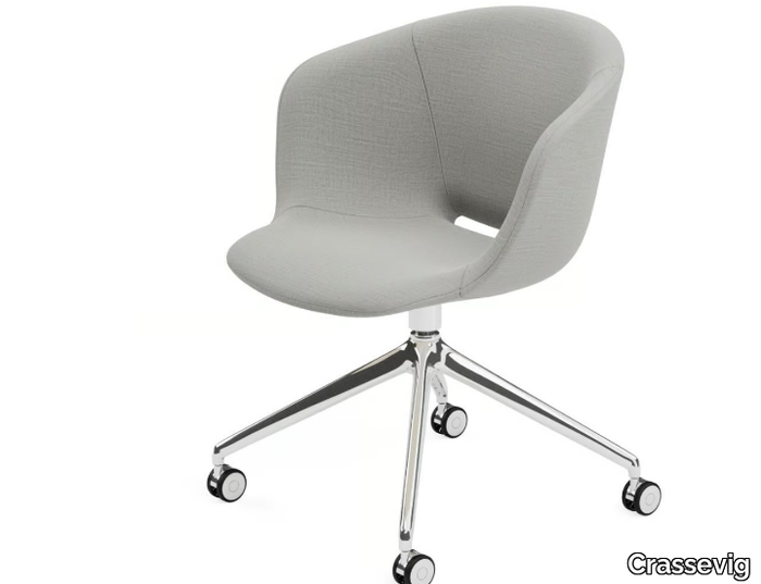 TUSCA P/PB2 - Swivel trestle-based office chair with castors _ Crassevig