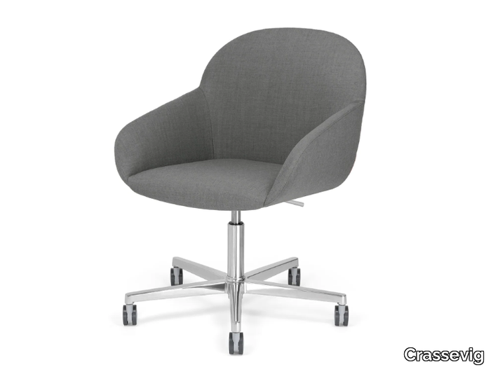 ELBA P SW - Swivel upholstered chair with 5-spoke base _ Crassevig