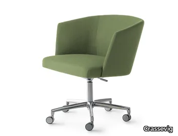 AXEL 74P SW - Swivel upholstered chair with 5-spoke base _ Crassevig