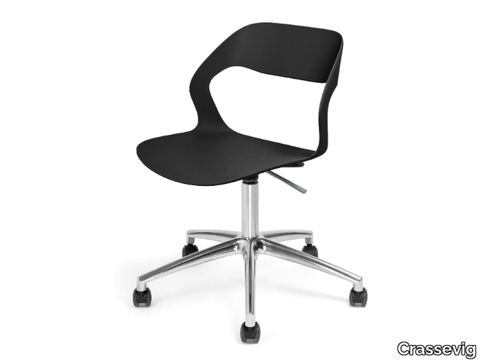 MIXIS AIR R SW - Swivel polypropylene chair with 5-spoke base _ Crassevig