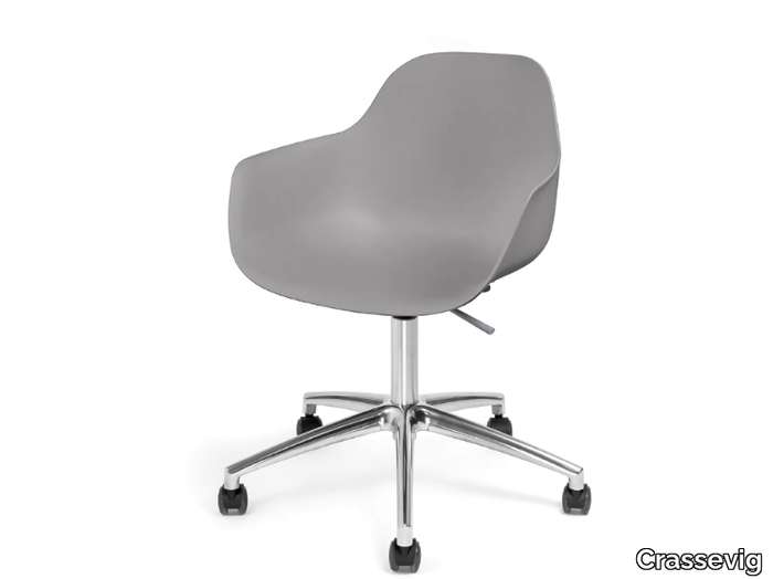 POLA ROUND P SW - Swivel polypropylene chair with 5-spoke base _ Crassevig