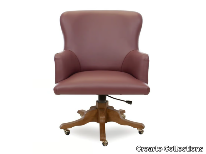 CAPITAL ESSENCE - Leather executive chair with 5-spoke base with armrests _ Crearte Collections