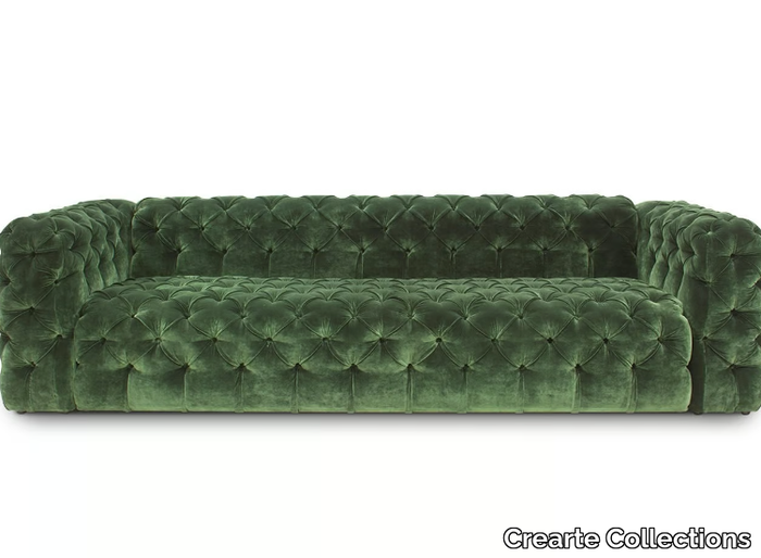 CAPITON CONTEMPORAIN - 4 seater tufted velour sofa _ Crearte Collections