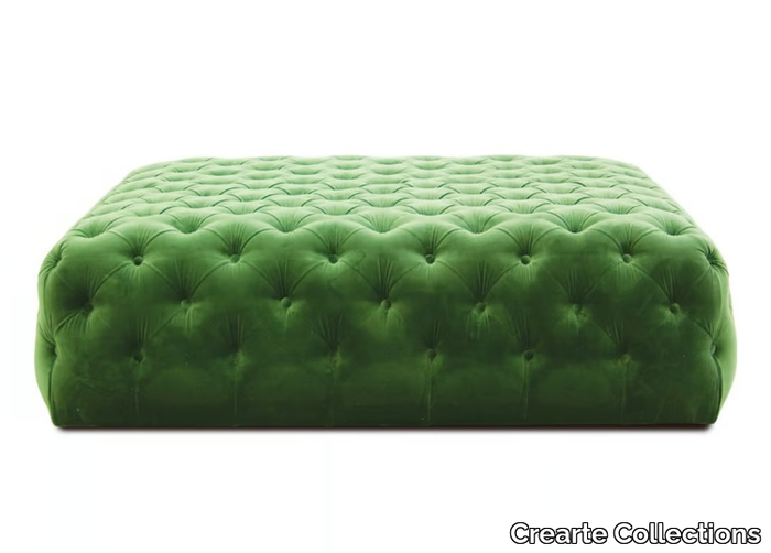 CAPITON CONTEMPORAIN - Tufted upholstered square velour pouf _ Crearte Collections