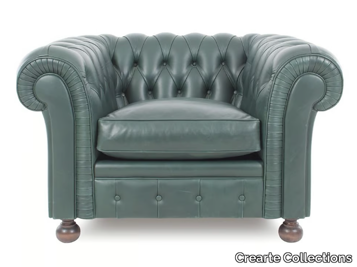 CHESTERFIELD CLASSIC ORIGINS - Tufted leather armchair with armrests _ Crearte Collections