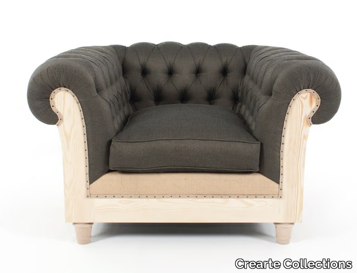 CHESTERFIELD LOOR ESSENCE - Tufted fabric armchair with armrests _ Crearte Collections