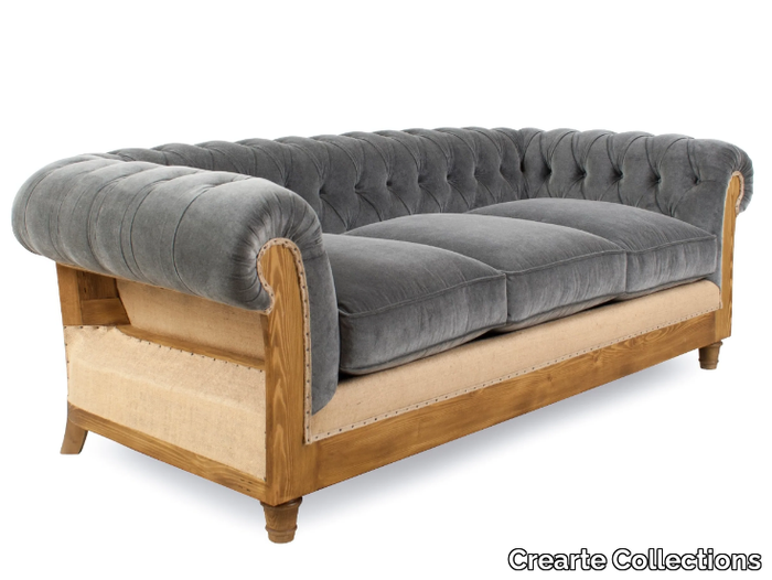 CHESTERFIELD LOOR ESSENCE - 3 seater tufted velvet sofa _ Crearte Collections