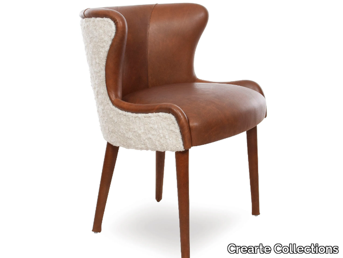 GOM ARM CHAIR HAND PATINA - Upholstered leather chair with armrests _ Crearte Collections