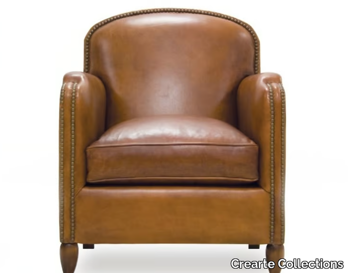 GORDON ORIGINS - Leather armchair with armrests _ Crearte Collections