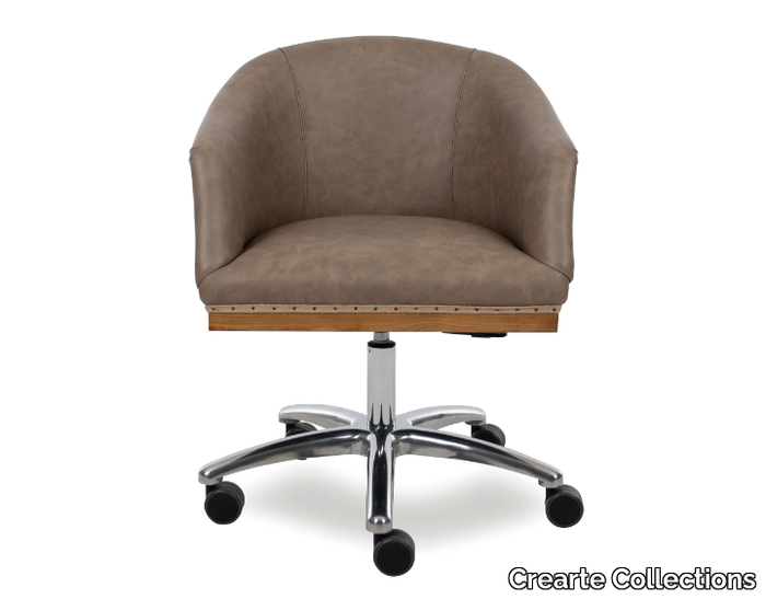 GIRONA ESSENCE - Height-adjustable jute office chair with armrests _ Crearte Collections