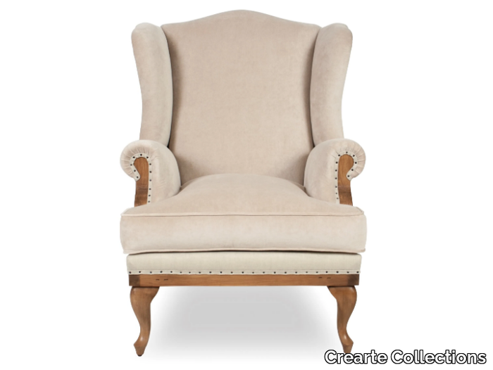 DOVER ESSENCE - Bergere velvet armchair with armrests _ Crearte Collections