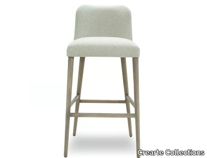 KEL CONTEMPORAIN - High fabric stool with footrest with back _ Crearte Collections