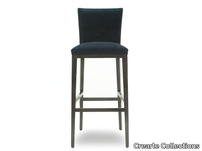 LUXOR ESSENCE - High velvet stool with footrest with back _ Crearte Collections