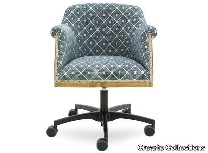 PARIS ESSENCE - Height-adjustable fabric office chair with castors with armrests _ Crearte Collections