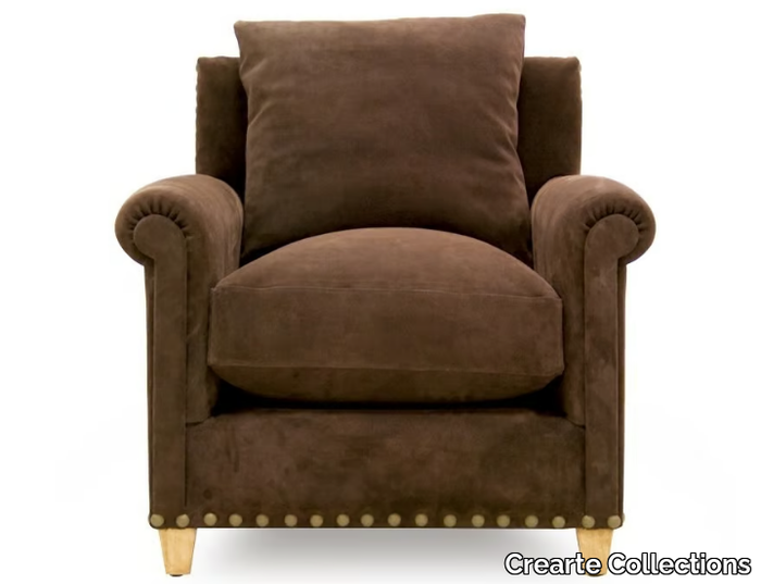 WINSTON ORIGINS - Leather armchair with armrests _ Crearte Collections