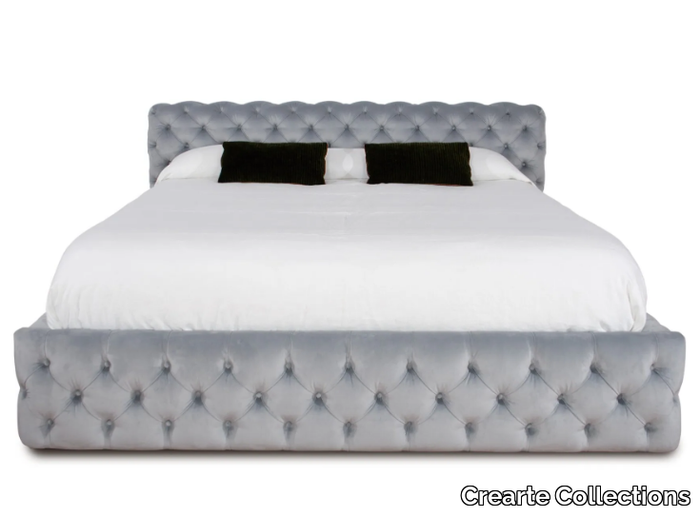 CAPITON CONTEMPORAIN - Fabric double bed with tufted headboard _ Crearte Collections