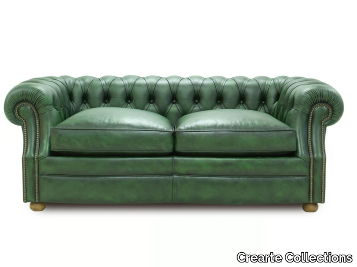 CHESTERFIELD BIG BEN ORIGINS - 2 seater tufted leather sofa bed _ Crearte Collections