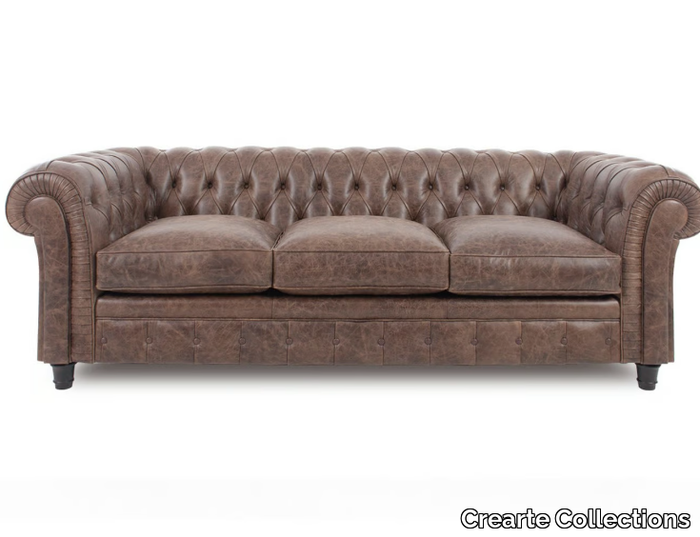 CHESTERFIELD CLASSIC ORIGINS - 3 seater tufted leather sofa _ Crearte Collections