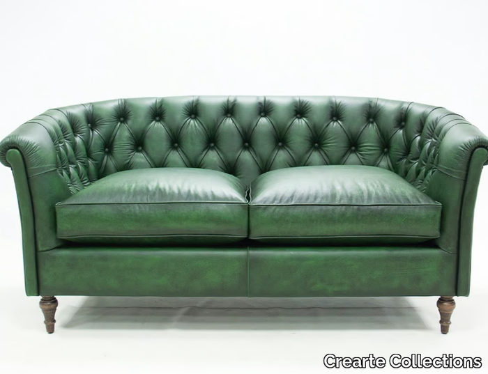 CLASS ORIGINS - 2 seater tufted leather sofa _ Crearte Collections