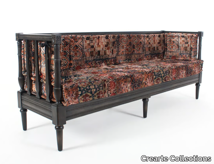 LAB GUSTAVIAN - Upholstered velvet bench with back _ Crearte Collections