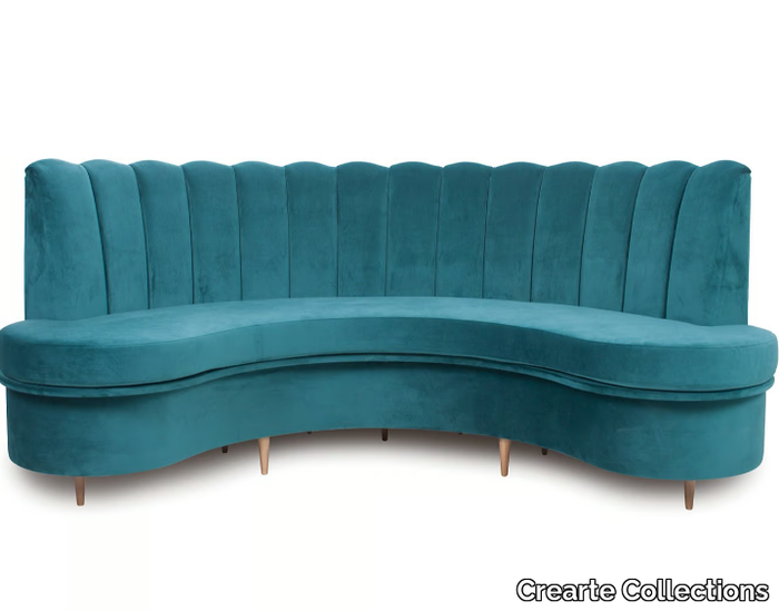 LAB SALINS - 3 seater curved velvet sofa _ Crearte Collections