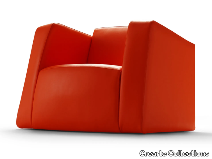 LAB 6 - TOTEMA - TOON - Leather armchair with armrests _ Crearte Collections