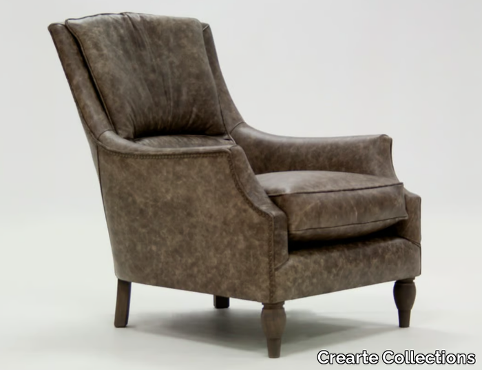 SIESTA ORIGINS - Leather armchair with armrests _ Crearte Collections