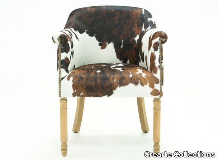 PARIS ARM ORIGINS - Cowhide chair with armrests _ Crearte Collections