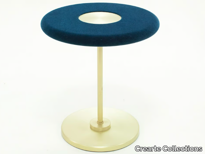 PLANET - Round coffee table with fabric top and metal base _ Crearte Collections