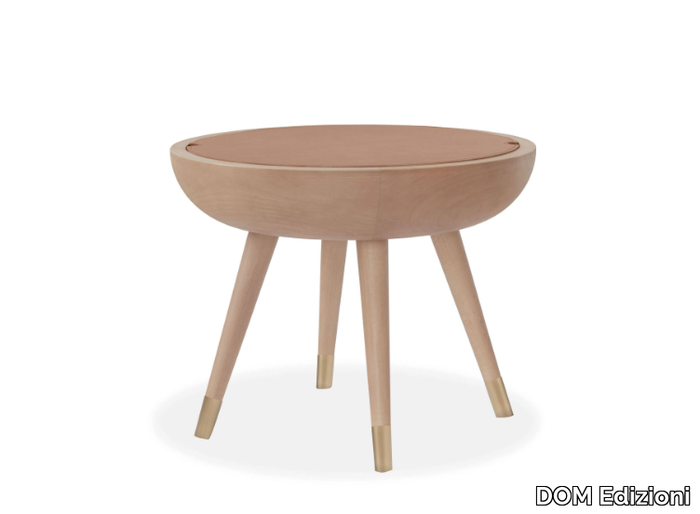 LUDO - Round wooden coffee table with tray _ DOM Edizioni