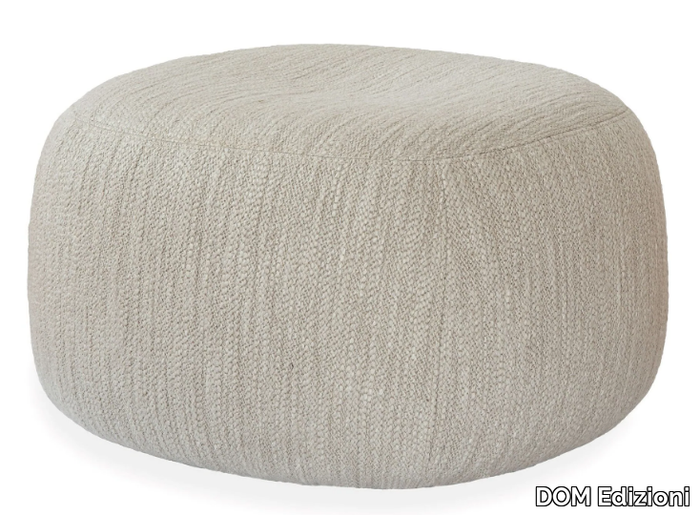 STONE - Upholstered bouclé fabric pouf _ DOM Edizioni