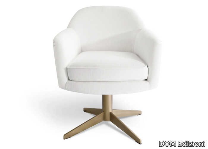 NINETTE - Swivel with 4-spoke base fabric chair with armrests _ DOM Edizioni