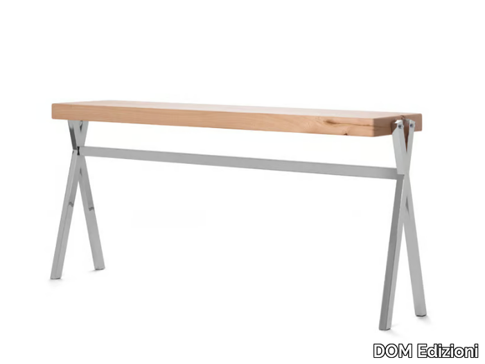 OLYMPIA - Chestnut console table with metal base _ DOM Edizioni