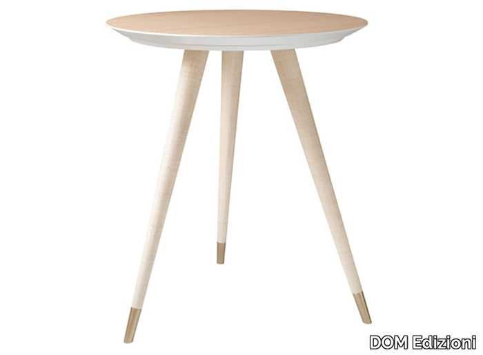 CUPERTINO RAFIA BAR - Round wooden high table _ DOM Edizioni