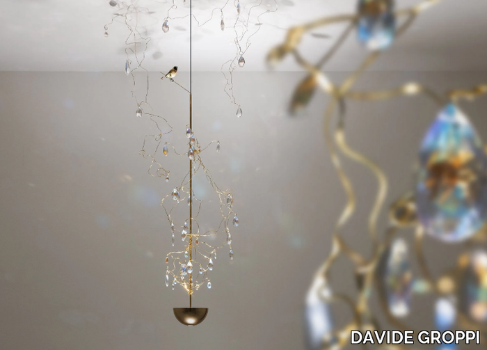 LOUIS XIV - LED metal pendant lamp with crystals _ DAVIDE GROPPI