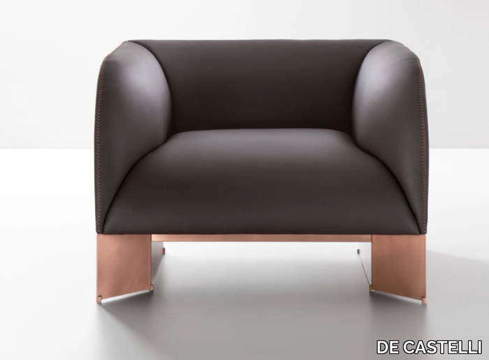 CARAVAN - Leather armchair with armrests _ DE CASTELLI