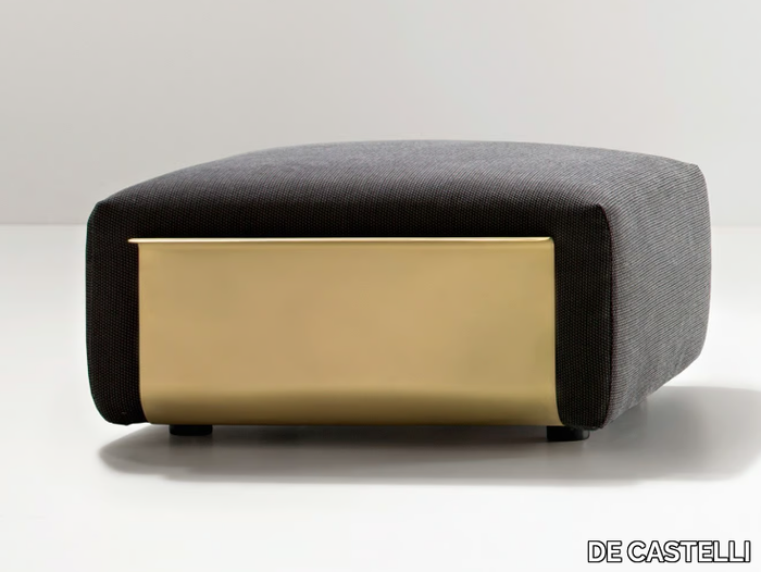 LOOM - Rectangular fabric pouf with brass structure _ DE CASTELLI