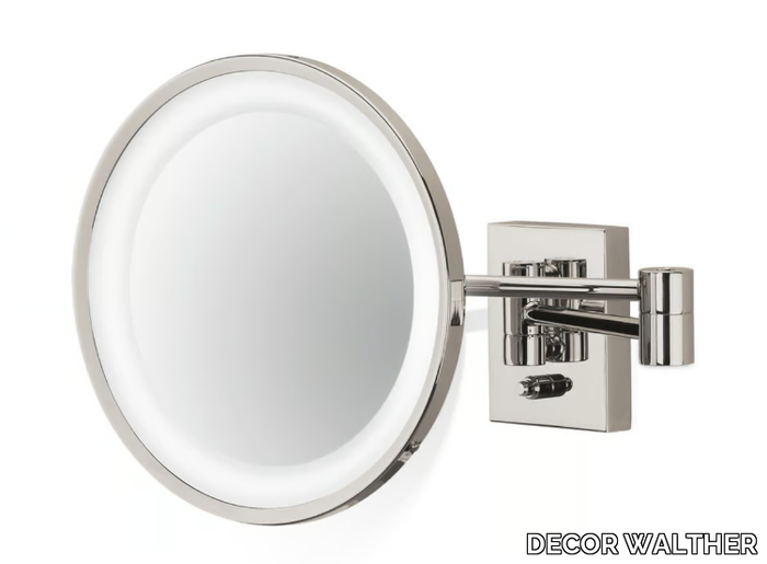 BS 40 LED 5X - Round wall-mounted shaving mirror with integrated lighting _ DECOR WALTHER