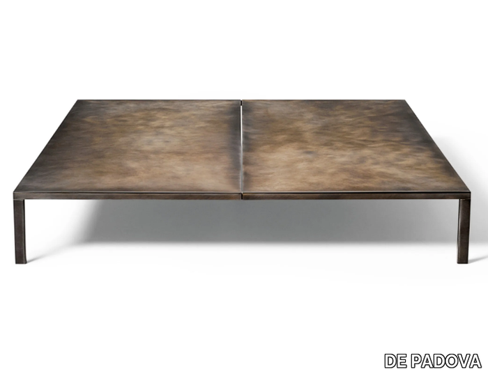 METALLARO - Square low stainless steel garden side table _ DE PADOVA