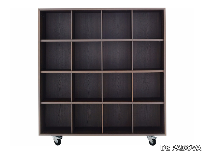 SHIGETO BOX - Open solid wood bookcase with casters _ DE PADOVA