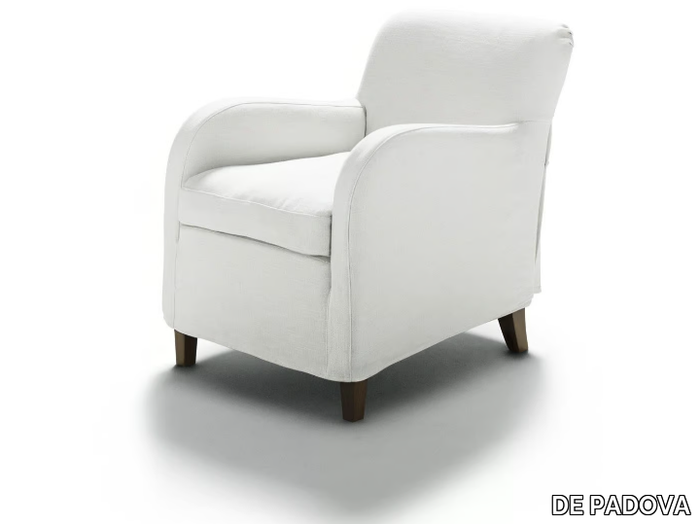 SUSANNA - Fabric armchair with removable cover with armrests _ DE PADOVA