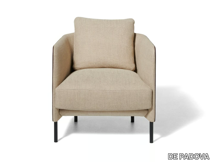 TINY BLENDY - Leather / fabric armchair with armrests _ DE PADOVA