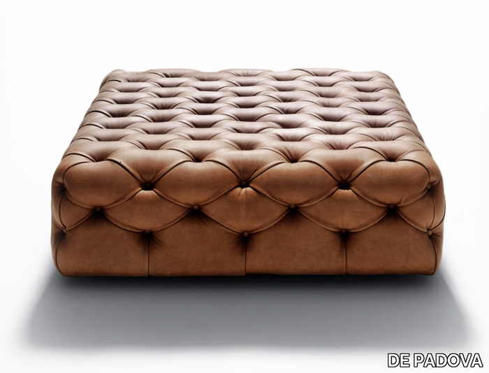 POUF CAPITONNÉ - Tufted leather pouf _ DE PADOVA