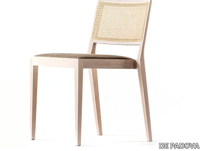 A CHAIR OUTSIDE THE CAGE - Beech chair with integrated cushion and cane backrest _ DE PADOVA